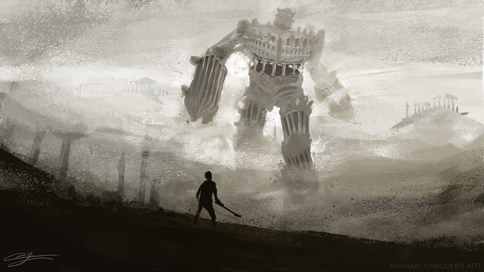 Wander and the Colossus from Shadow of the Colossus