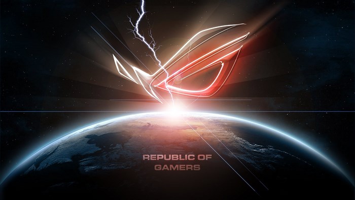 Republic of Gamers logo over Earth