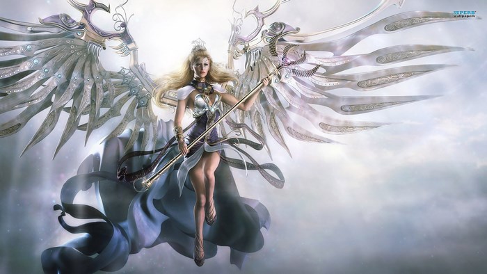 Angel with Staff and Wings