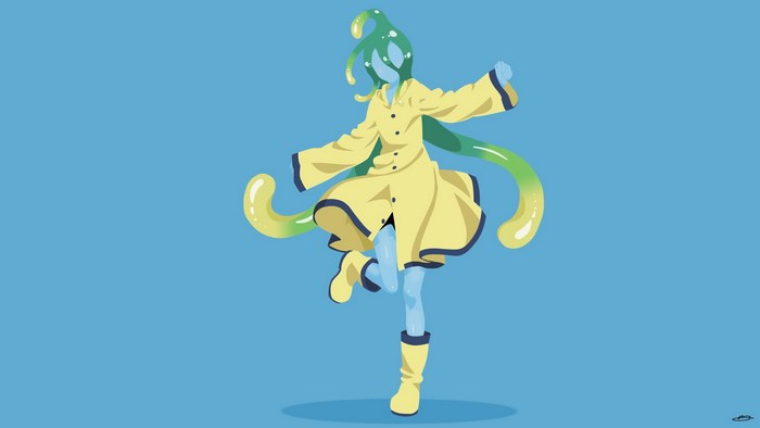 Monster Musume character in yellow raincoat