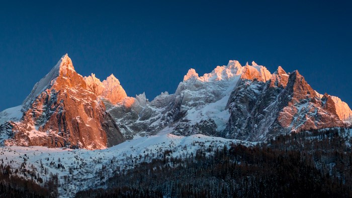 4K Mountain Peaks at Sunrise