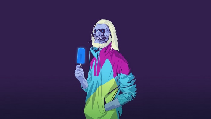 White Walker from Game of Thrones holding a popsicle
