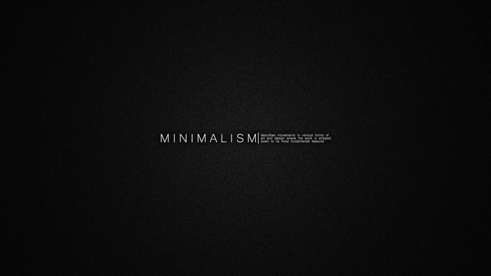 Minimalism definition on black background