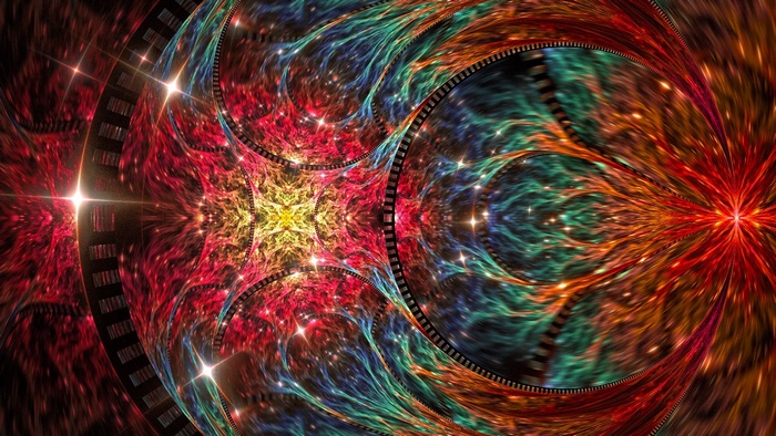 Abstract fractal space nebula with stars