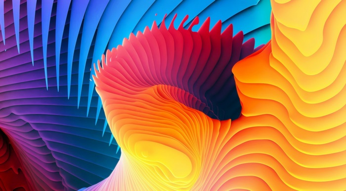 Abstract colorful wavy layers