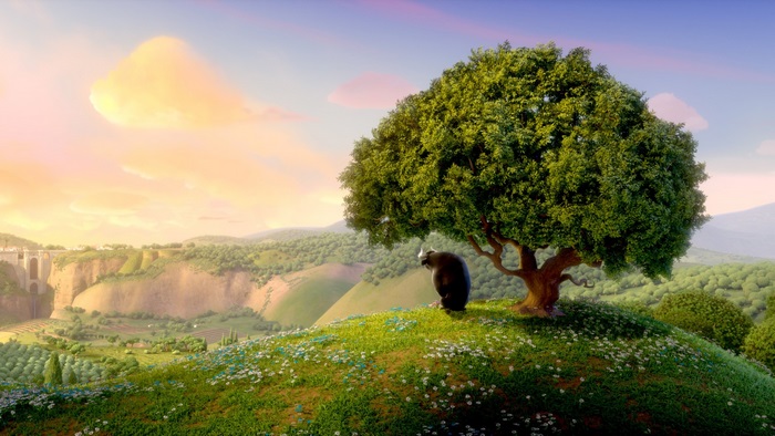Ferdinand sitting under a tree on a hill