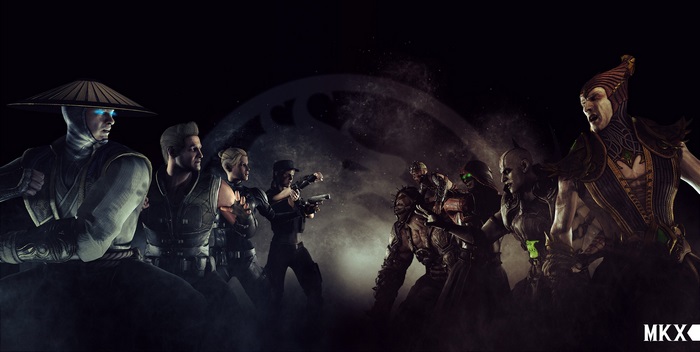 Mortal Kombat X characters in a battle formation