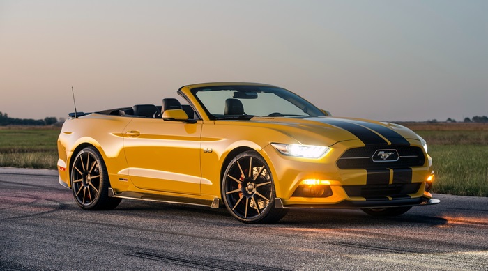Yellow Hennessey Mustang GT Convertible 4K