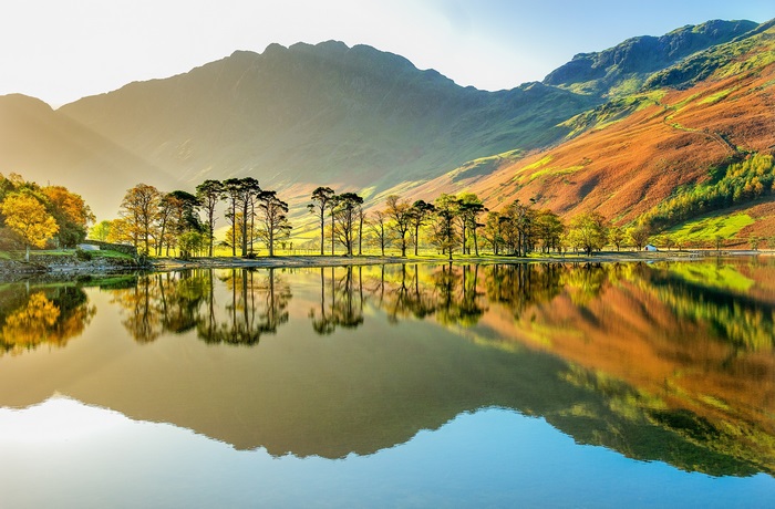Lake Buttermere with Mountains and Trees