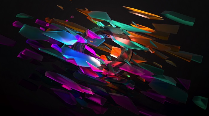 Abstract 3D Colorful Light Shards 4K