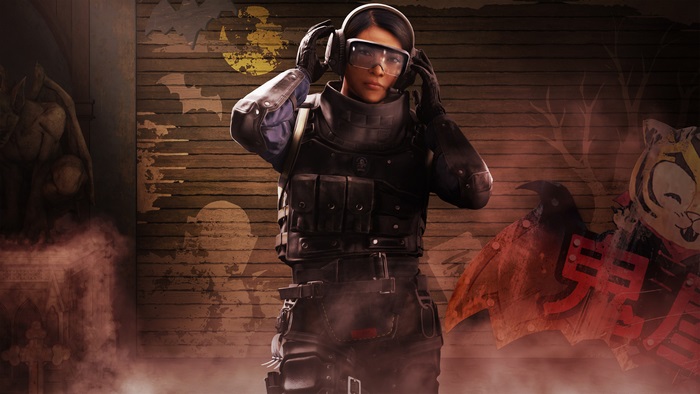 4K Rainbow Six Siege character with headphones and goggles