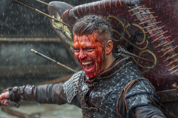 Vikings Warrior Covered in Blood in 4K