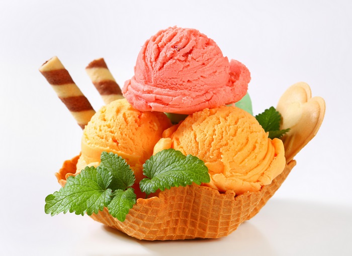 Ice cream in a waffle bowl