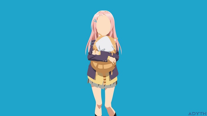 Anime girl holding a plush toy