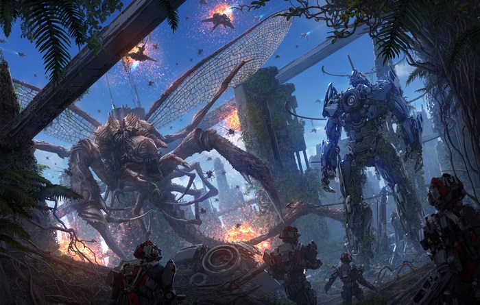 Giant Insectoid Robot Battle 4K