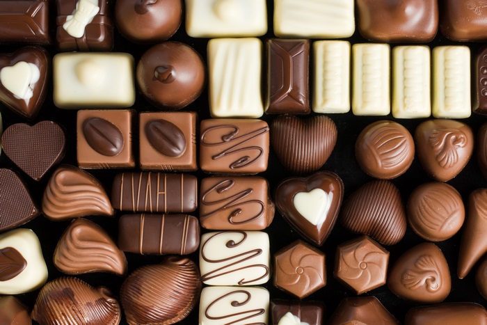 Assortment of chocolates in 4K