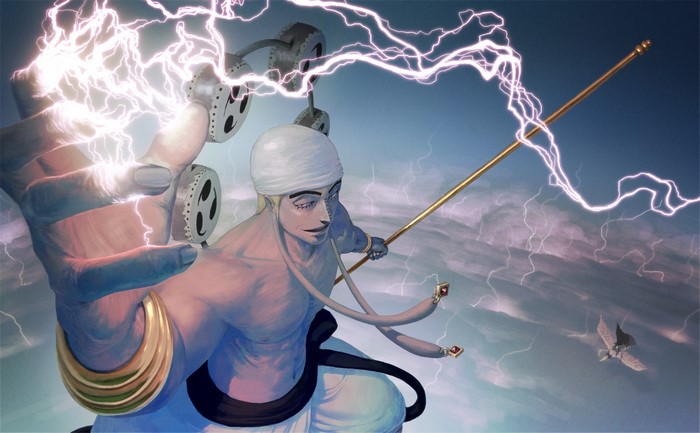 Enel from One Piece with lightning
