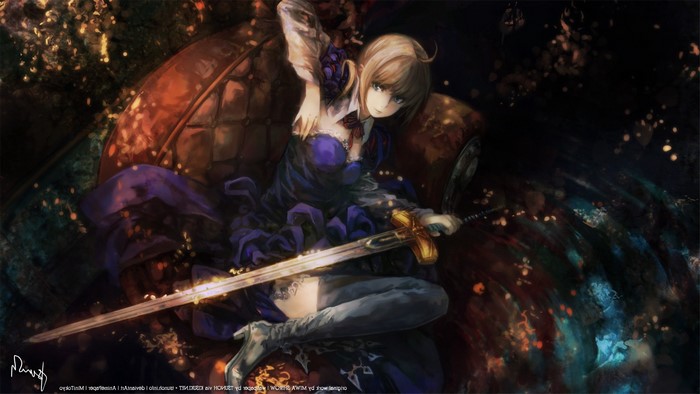 Saber from Fate Series with Sword
