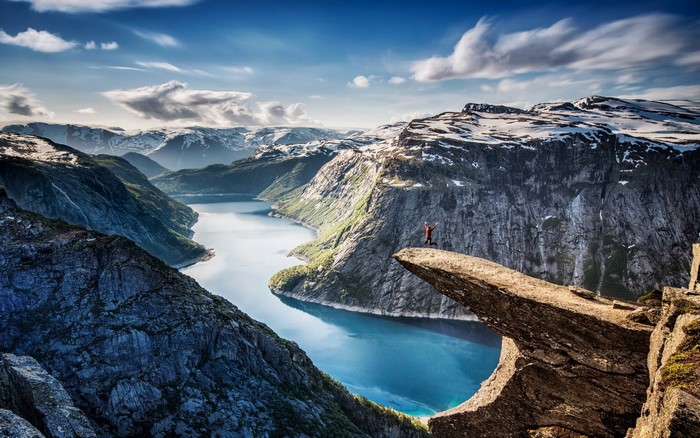 Stunning Norwegian Fjord with Cliff Overlook