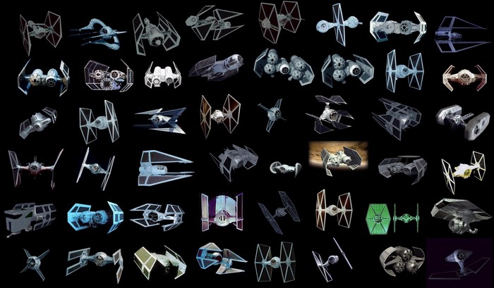 Star Wars TIE Fighter, Bomber, and Interceptor Variants