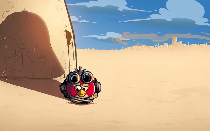 Red from Angry Birds on Tatooine