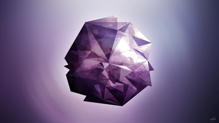 Abstract purple geometric crystal