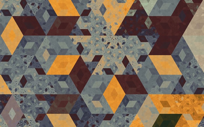 Isometric fractal tessellation with cubes and triangles