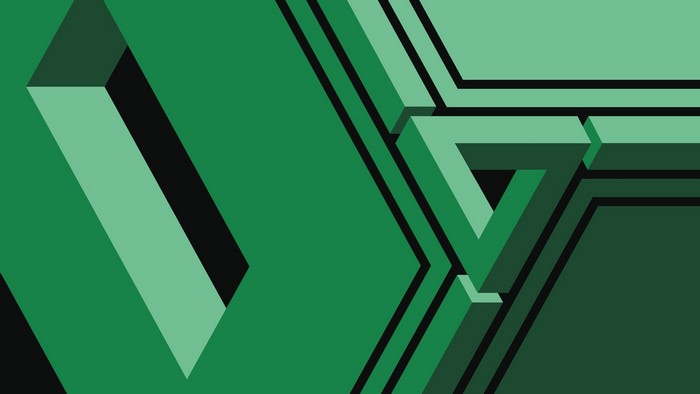 Abstract geometric shapes in green and black