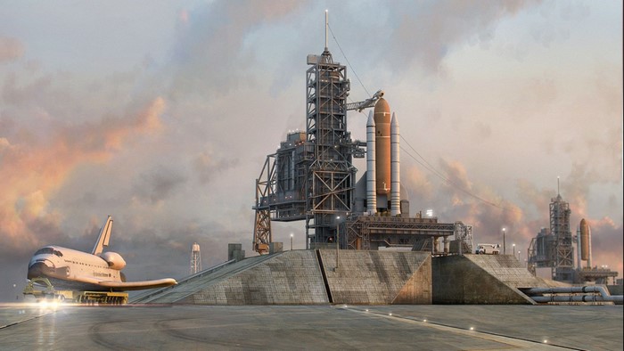 Space Shuttle on Launch Pad
