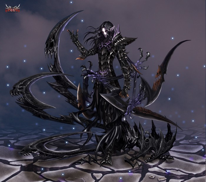 Dark Elf Necromancer with Scythes
