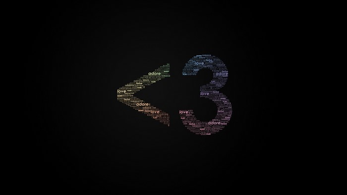 Love and Adore Word Art in Typography
