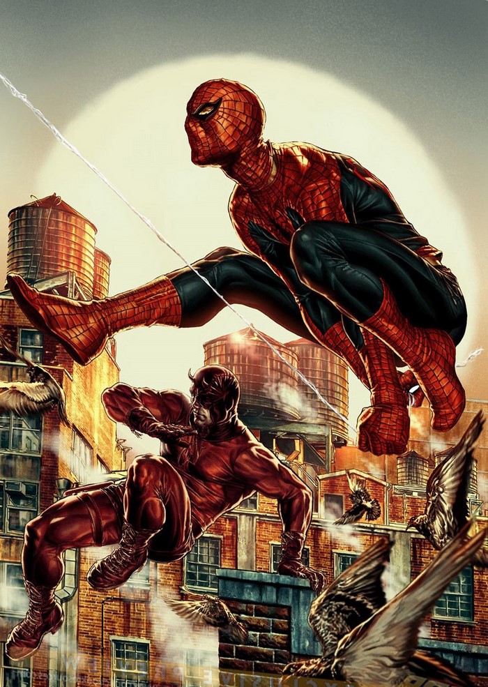 549317 comics spiderman daredevil marvel comics movies birds flying - Rare  Gallery HD Wallpapers