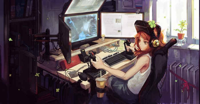 Vivian James playing Star Citizen with VR headset