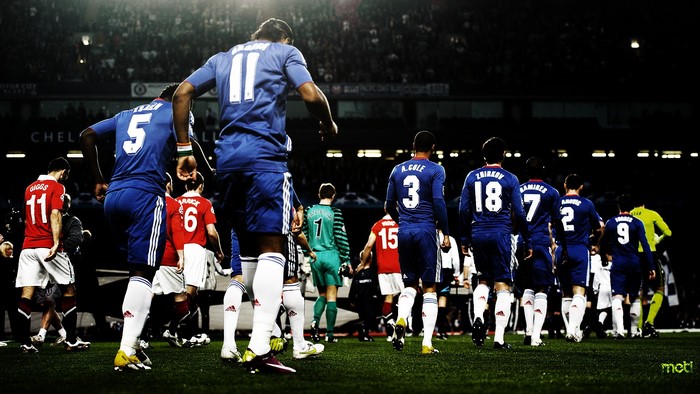 Chelsea FC players on the field