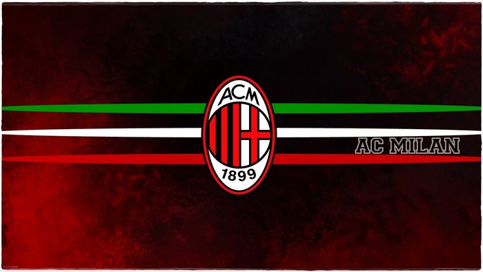 AC Milan logo and text on a dark background