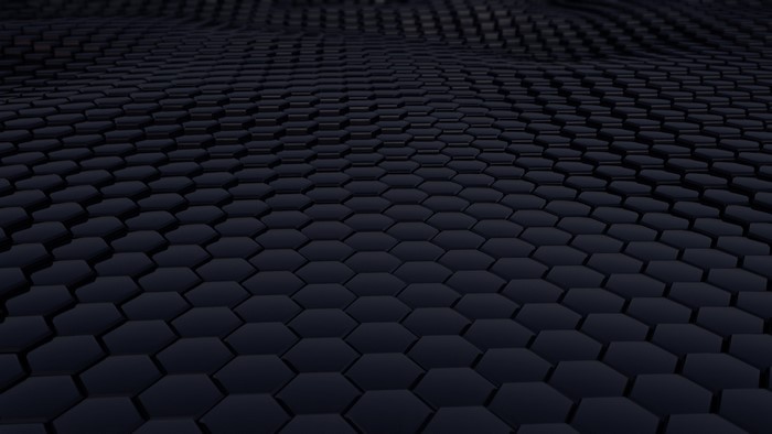 Dark Hexagonal Grid Abstract 3D Art
