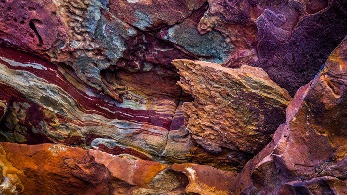 Colorful rock formation in Australia National Park