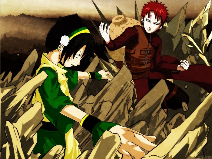 Toph Beifong and Gaara from Avatar and Naruto