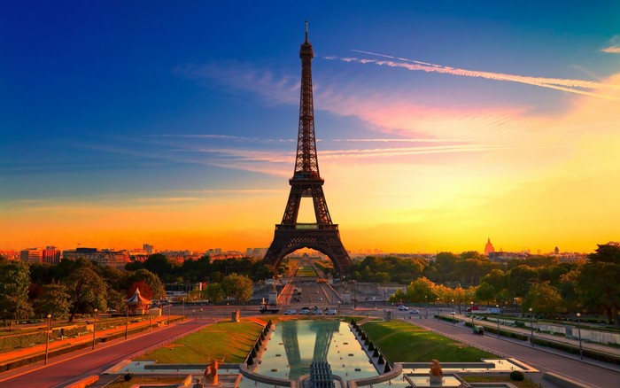 Eiffel Tower at Sunset in Paris