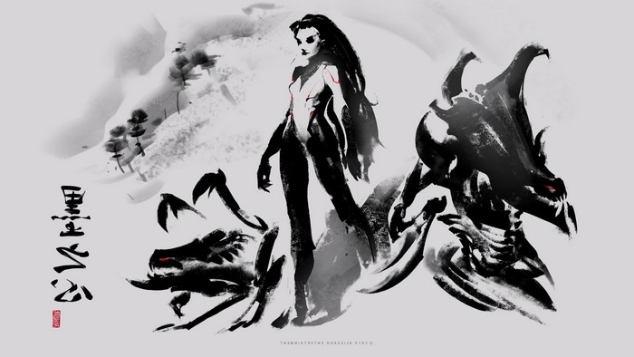 Kerrigan and Zerg creatures from StarCraft