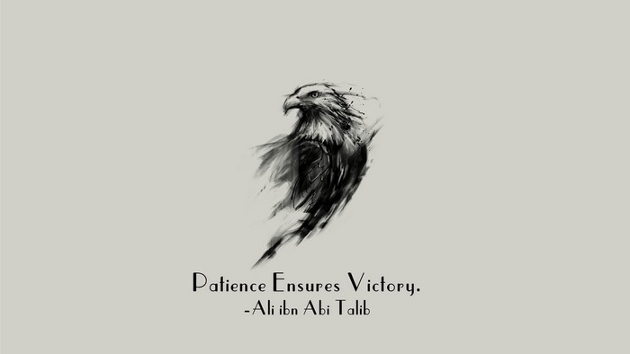 Eagle with quote by Ali ibn Abi Talib