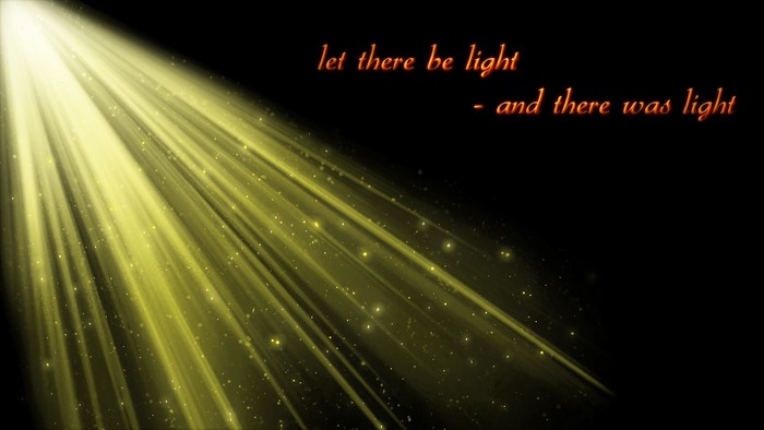 Let there be light quote with light rays