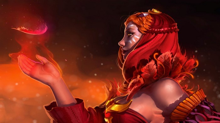 Lina from Dota 2 casting a spell