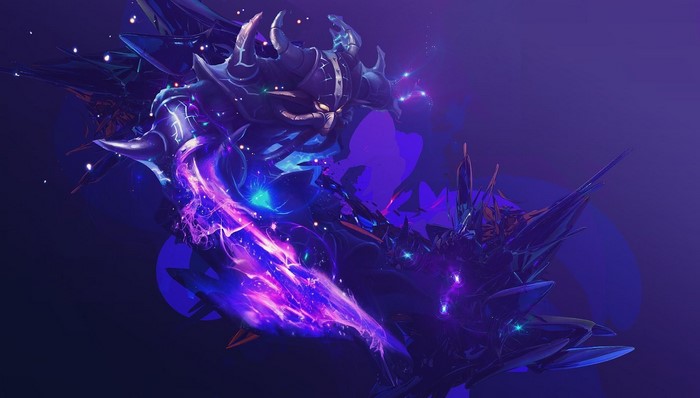 Kassadin from League of Legends with purple energy