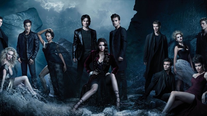 The Vampire Diaries Cast Dramatic Group Pose