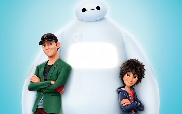 Baymax, Hiro, and Tadashi from Big Hero 6