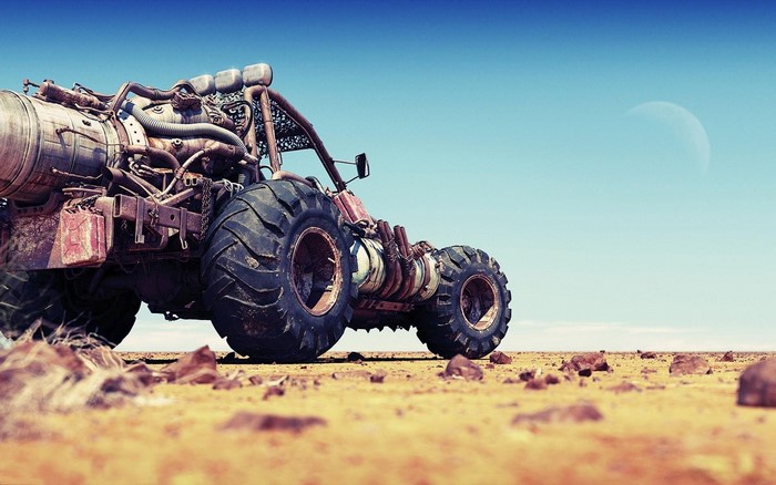Mad Max Fury Road movie car in desert