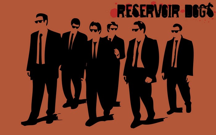 Reservoir Dogs movie poster with silhouetted men