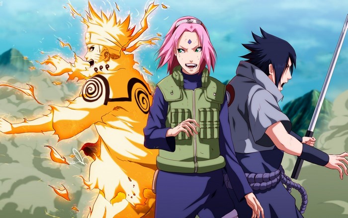 Naruto, Sakura, and Sasuke from Naruto