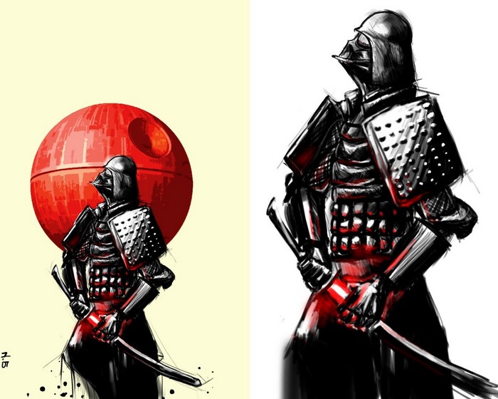 Darth Vader Samurai with Death Star